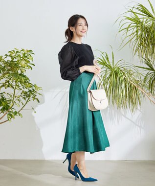 Tiaclasse 【洗える】袖ドッキングリブニットトップス ブラック