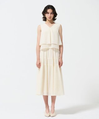 GRACE CONTINENTAL シフォンカットジャガードトップ キナリ