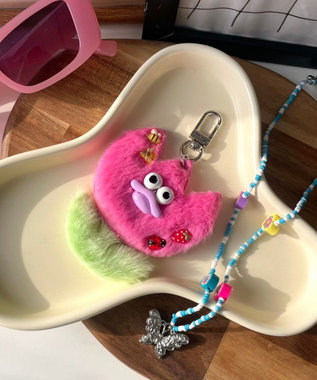 WEGO ラブリーチューリップモンスターぬいぐるみキーホルダー ピンク