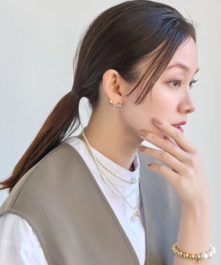 Phoebe <オンワード限定セット>マーブルハートバンスクリップ×メタルボールバックキャッチピアス マルチ1