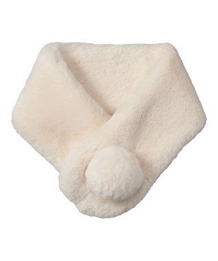 MOONBAT 【洗える】ふわもこマフラー ミニうさしっぽ オフホワイト