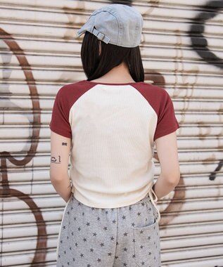 WEGO キーネックサイドレースアップちびT 柄2