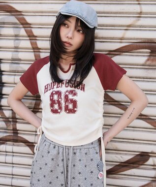 WEGO キーネックサイドレースアップちびT 柄2