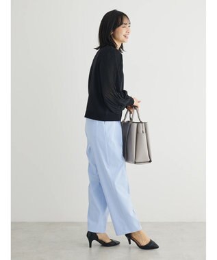 Green Parks きれいシルエットパンツ（ワイドストレート） Sax