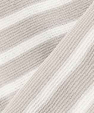 ANY L 【洗濯機可/アンチピリング/UVケア】アクリルガーターニット グレー×オフボーダー