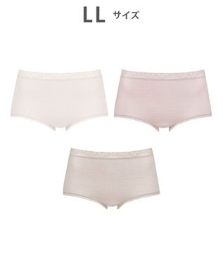 Wing 【お得なセット】 ショーツ ３枚セット 綿混(身生地部) ここちよいフィット感 【デイリーフィット やわらかコットン】 はきこみ丈ふかめ EC5830 ウイング／ワコール ブラウン