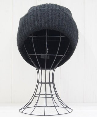 石田製帽 モヘア ホールガーメントシャロット ニット帽 ブラック