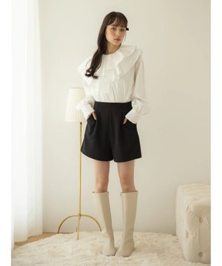 earth music&ecology カットツイルショートパンツ Black