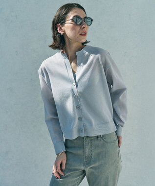 UNFILO シアーフォルムニット キーネックカーディガン