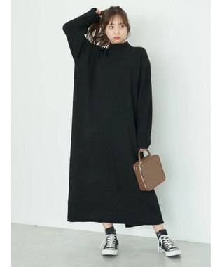 earth music&ecology ＦＬＵＦＦＹハイネックワンピース Black