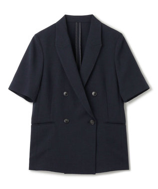 uncrave 【佐藤晴美さん着用】ウォッシャブルドライサップ ハーフスリーブジャケット ネイビー