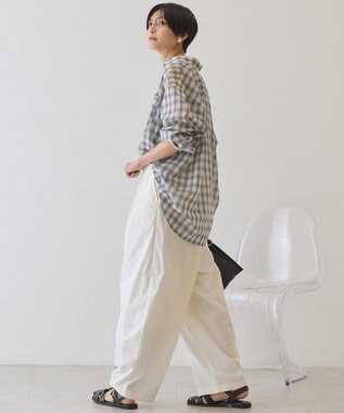 AMERICAN HOLIC シアーチェックシャツ Light Gray