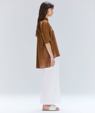 BEIGE， 【洗える・Oggi 10月号掲載】BAC / コットンビックポケットスタンドカラーシャツ Brown