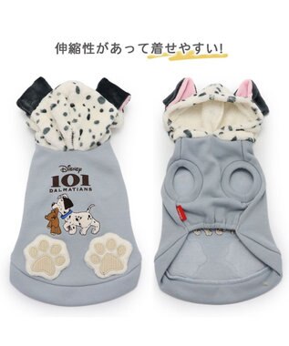 PET PARADISE 犬 服 秋冬 ディズニー １０１匹わんちゃん パーカー 【小型犬】 イエロー グレー グレー