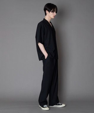 WEGO 【セットアップ対応】TRイージーストレートスラックス ブラック