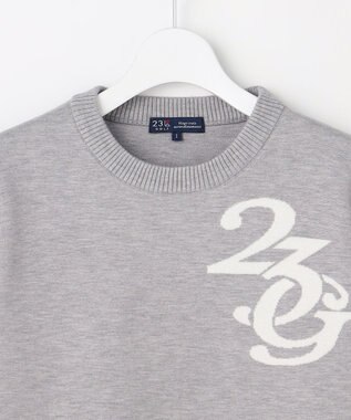 23区GOLF 【WOMEN】ロゴグラフィックもちもちニット ライトグレー系