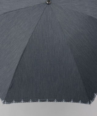 AURORA 【 BLAO（ブラオ）】サマーシールド ボーラー刺しゅう晴雨兼用傘(長傘) チャコールグレー