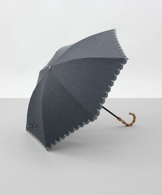 AURORA 【 BLAO（ブラオ）】サマーシールド ボーラー刺しゅう晴雨兼用傘(長傘) チャコールグレー