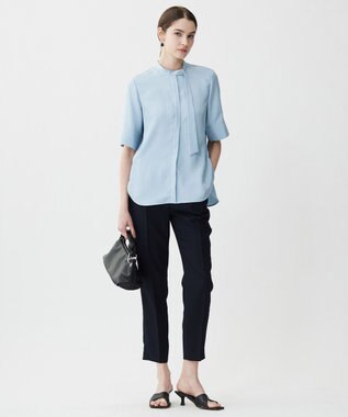 ICB L 【新色追加・WEB限定カラーあり・接触冷感・UVケア・速乾・防シワ・洗える】 FluidBackSatin  ドロストパンツ ネイビー系