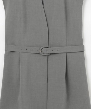 #Newans 【洗濯機可能/ストレッチ】ペプラムジレ グレー