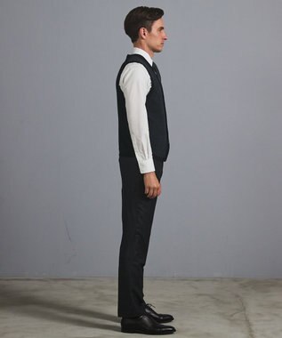 GOTAIRIKU 体温調整に【洗える/チクチクしにくい/ピリングしにくい】イタリア糸 ハイゲージ ベスト_WOOL100% ブラック系