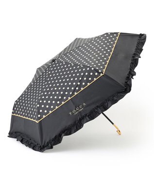 TOCCA 【晴雨兼用】DREAM OF DOTS UMBRELLA 折り畳み傘 収納バッグ付き ブラック系