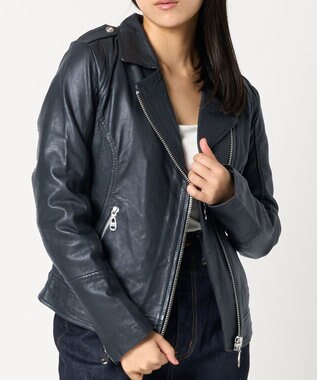 woadblue ＜DOMA＞MOTO JACKET NAVY NAVY