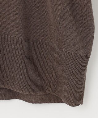 自由区 L 【洗える】ハイツイストコットンアセテート フリルデザインニット ブラウン系