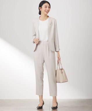 ANY SIS 【洗える】フロントプリーツシフォン ブラウス オフ