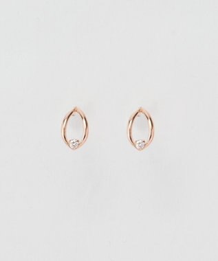 Phoebe 【K10】リーフダイヤモンドピアス　ローズゴールド