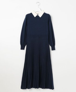 WEB限定】【TOCCA LAVENDER】Collared Pleats Knitdress ニットドレス 