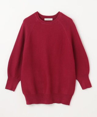 ANY L 【洗濯機可/6色展開】ラウンドネックガーターニット レッド