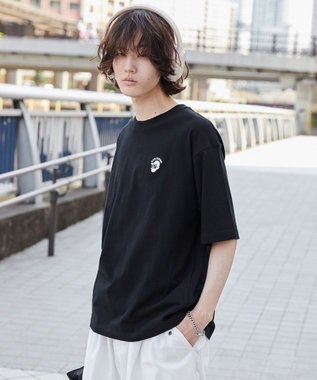 WEGO 【ユニセックス着用ITEM/綿100%/SMLサイズ展開】リラックスフィットワンポイントT（S） ブラック