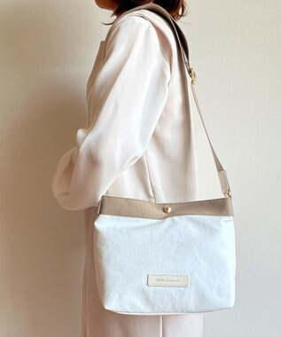 Hekhèr Le Style de Vie 新色追加【日本製】PUコートコットンキャンバス ショルダーバッグ ホワイト