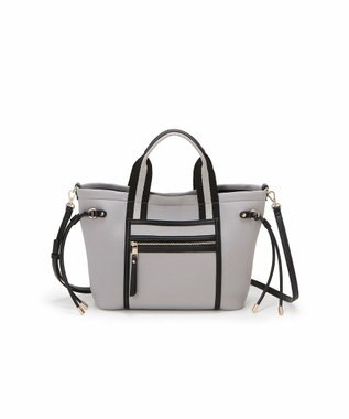 TOPKAPI 【新色追加】【TREASURE TOPKAPI】ネオプレン フロントポケット 2way ショルダー付き ミニトートバッグ グレー