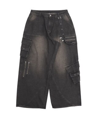 WEGO マルチZIPデニムパンツ デニムブラックソノタ