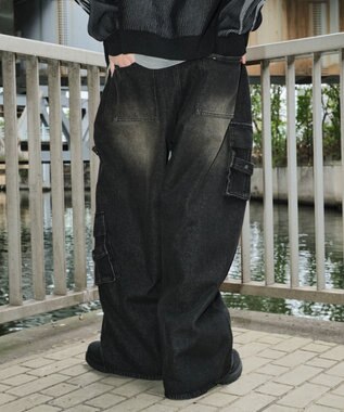 WEGO マルチZIPデニムパンツ デニムブラックソノタ