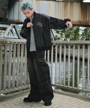 WEGO マルチZIPデニムパンツ デニムブラックソノタ