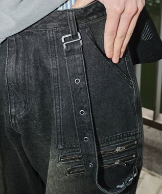 WEGO マルチZIPデニムパンツ デニムブラックソノタ