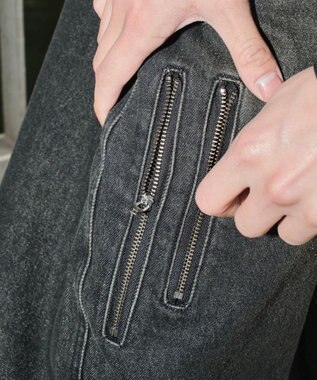 WEGO マルチZIPデニムパンツ デニムブラックソノタ