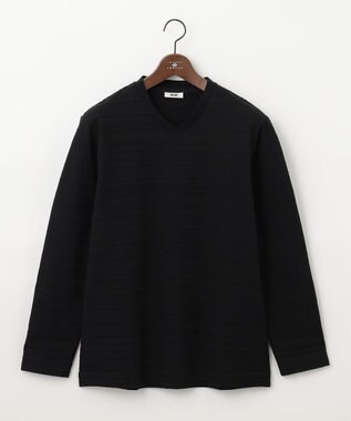 JOSEPH ABBOUD 【オーガニックコットン】リンクスボーダーTシャツ ブラック系