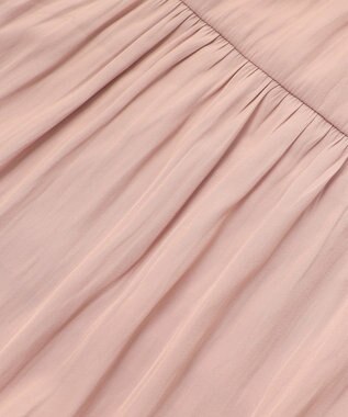 組曲 L ギャザーライトデシン ティアードスカート ピンクベージュ系