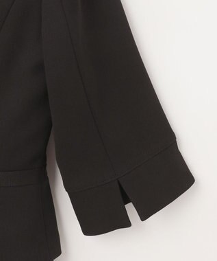 自由区 FORMAL 【ウォッシャブル対応】ドビーボーダーリボン ジャケット+ワンピース ブラック系