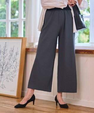 WEGO 【WEB限定/2025年秋冬新作/裾カットOK！自分サイズに調整可能/ウエストゴム/しわになりにくい/】カットプリーツパンツ ブラック中濃色