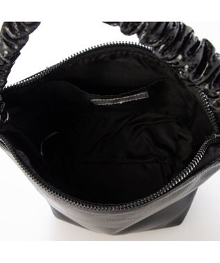 UNBILLION カシュカシュ cachecache / ギャザーハンドルメタリックミニショルダー ブラック