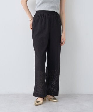 earth music&ecology レースイージーパンツ Black