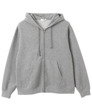 WEGO 【ユニセックス着用ITEM/裏起毛/SMLサイズ展開】リラックスフィットバックロゴジップパーカー 杢グレー