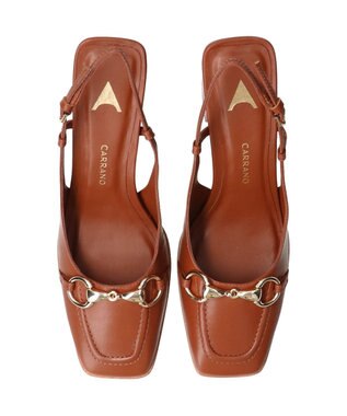 INTER-CHAUSSURES 【CARRANO】ホースビットバックストラップパンプス ブラウン
