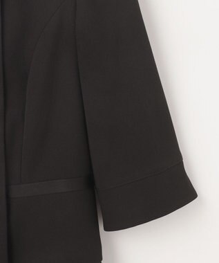 自由区 FORMAL 【ウォッシャブル対応】ドビーボーダーリボン ジャケット+ワンピース ブラック系