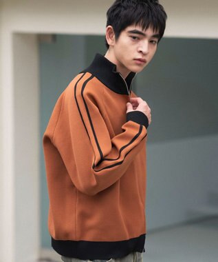 WEGO 【ユニセックス着用ITEM】ライントラックニットジャケット オレンジ